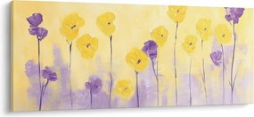 Tablou - Flori mov și galbene (120x50 cm)