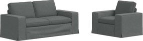 vidaXL Set de canapea 2 pcs Gri închis 182 x 80 x 82 cm țesătură