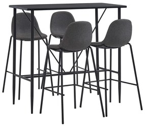 vidaXL Set mobilier de bar, 5 piese, gri închis, material textil