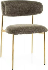 Scaun ELTON, verde olive - Raven 78/auriu, stofa clasica/metal, 56x58x