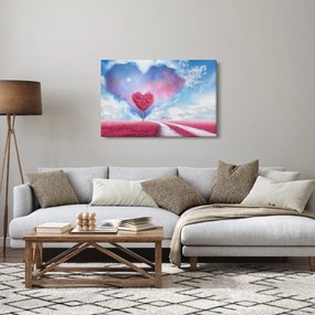 Tablou - Copac de inimă roz (90x60 cm)
