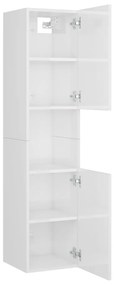 Set mobilier de baie, alb extralucios, PAL Alb foarte lucios, 60 x 38.5 x 46 cm, 1
