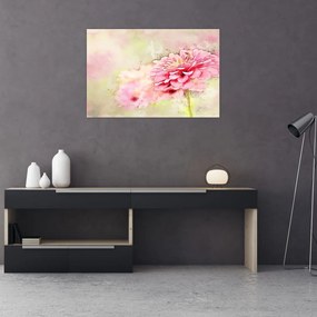 Tablou - Floare roz, aquarel (90x60 cm)