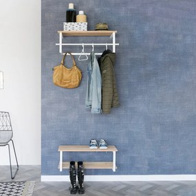 Cuier de perete alb/în culoare naturală cu raft din metal 76 cm Marco – Spinder Design