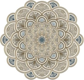 Covor, 180x180 cm, forma rotunda, poliester, crem, ALN600156KR18