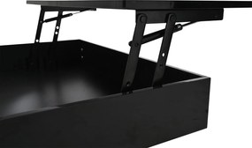 Masă de cafea rotativă 360° cu funcție de ridicare, spațiu de depozitare ascuns și 1 sertar, 70x70x45 cm, Negru