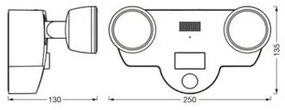 Corp de iluminat LED de exterior cu senzor și cameră Ledvance 2xLED/8W/230V IP44 Wi-Fi