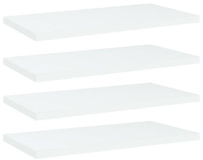 vidaXL Plăci bibliotecă, 4 buc., alb, 40 x 20 x 1,5 cm, PAL