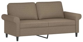 349200 vidaXL Canapea cu 2 locuri, gri taupe, 140 cm, material textil