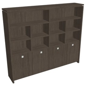 Dulap înalt Verno 248 x 46 x 210 cm, cu rafturi, stejar antracit
