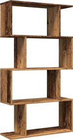 vidaXL Bibliotecă/separator 4 niveluri lemn vechi 70x24x129cm lemn