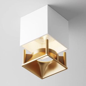 Spot LED aplicat, plafoniera dimabil design tehnic Alfa alb 7x7cm, 3000K