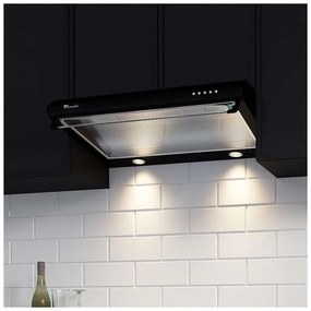 Hota traditionala Tornado Bona 20 (60) LED, 2 motoare, latime 60 cm, absorbtie 560 m3/ora, filtru anti-grasimi aluminiu 5 straturi, Negru