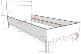 Set dormitor copii EVA alb, Pat copii (90 x 200 cm) și o noptieră.