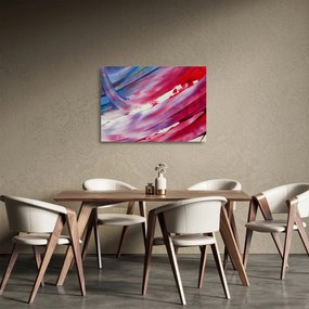 Tablou pe sticlă - culorile rozalbaste (70x50 cm)