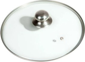 Orion Capac de sticlă cu mâner din oţel inoxidabil diametru 22 cm