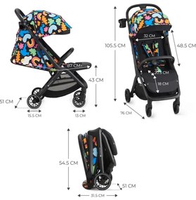 Cărucior de copii KINDERKRAFT SELECT NUBI 2 Happy shapes