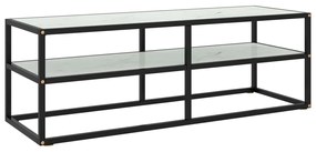 vidaXL Comodă TV, negru, 120x40x40 cm, sticlă de marmură albă