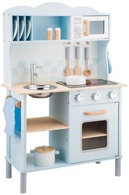 Bucătărie din lemn cu accesorii New Classic Toys albastru deschis
