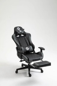 Scaun gaming, suport picioare, funcție sezlong, SIG 5020, Negru/Gri