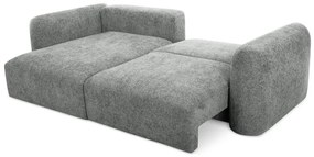 Colțar gri extensibil/cu spațiu de depozitare cu tapițerie din chenille (cu colț pe partea stângă/cu șezlong) Mele – Makamii