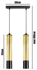 Lustră pe cablu PRESCOT 2xGU10/40W/230V aurie
