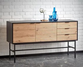 Comodă Mui 1 (Stejar artisan + negru). 1038778