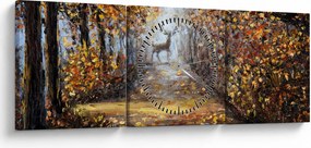 Tablou - Spiritul pădurii (cu ceas) (90x30 cm)