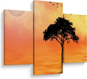Tablou cu copac în apus de soare (90x60 cm)