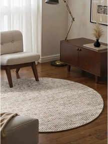Covor bej/în culoare naturală țesut manual rotund din lână ø 160 cm Lyon Beans – Elle Decoration