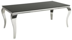 Masa Dining Eleganta, Sticla, Negru, Modern Barock 200cm