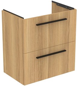 Dulap baza lavoar, 60x38x63 cm, 2 sertare, stejar Stejar natural