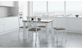 Scaun de sufragerie NATE alb/maro