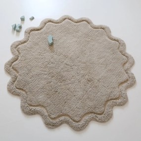 Covor bej lavabil țesut manual rotund din bumbac ø 110 cm Sweet April Lin – Nattiot