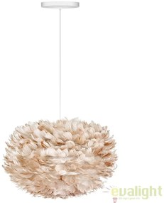 Abajur XL modern cu pene de gasca EOS maro deschis, 75cm
