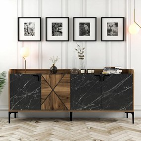 Dulap Venedik Walnut and Black Marble