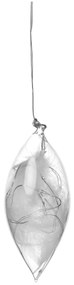 O ornament din sticla LED cu pene, mare (19 cm)
