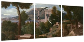 Tablou - Nicolas Poussin, Landscape with Saint John on Patmos, reproducere (cu ceas) (90x30 cm)
