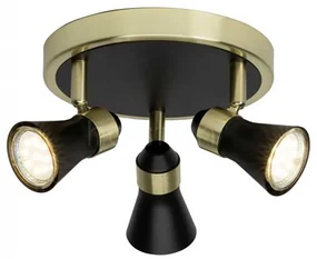Spot triplu Jupp, 3xgu10, 7w, metal, negru/auriu
