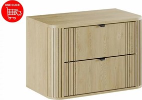 Set dulap baza suspendat 80 cm cu blat Comad Ovalia stejar Cremona