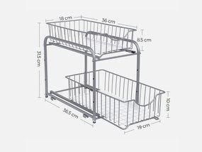 Organizator cu cosuri detasabile SOLIDO stivuibil, gri