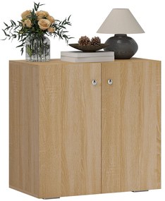 Dulapior Multifunctional cu 2 Usi din Lemn, Manere din Aluminiu, picioare anti-zgariere 70x39x70cm HOMCOM | Aosom Romania