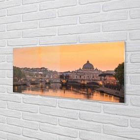 Panouri de sticlă râu Roma Sunset poduri clădiri