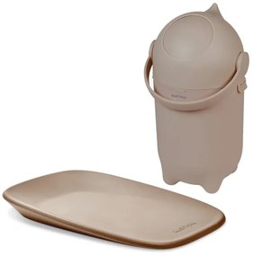 Coș pentru scutece și covoraș de înfășat Nattou SOFTY 50x70 cm maro