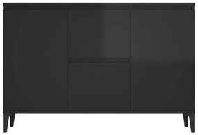 Servanta, negru extralucios, 104x35x70 cm, PAL 1, negru foarte lucios