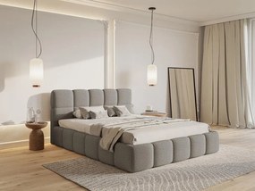 Pat matrimonial 140 cm Cirsten 140B (cu somieră) (Gri). 1099525