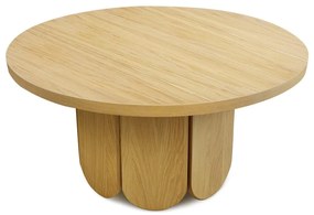 Măsuță de cafea în culoare naturală rotundă cu blat cu aspect de lemn de stejar 78x78 cm Soft – Woodman