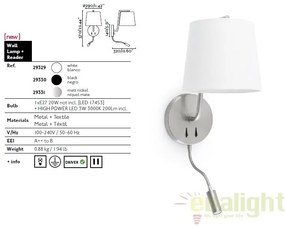 Aplica de perete cu reader LED BERNI 29330