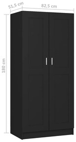 Sifonier, negru, 82,5x51,5x180 cm, PAL Negru, 1