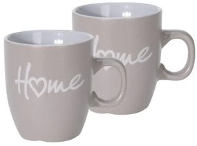 Set de căni din gresie ceramică Home 150 ml, 2 buc, maro deschis